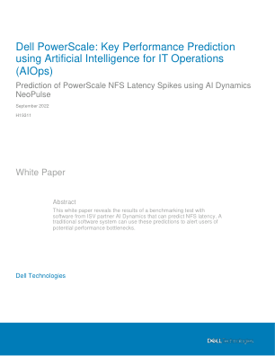 Dell PowerScale：使用人工智能进行 IT 运营 (AIOps) 的关键性能预测